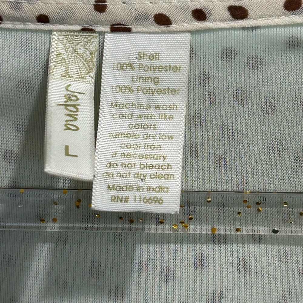 EUC WOMENS Japna blouse top sz large polka dot - Picture 2 of 4